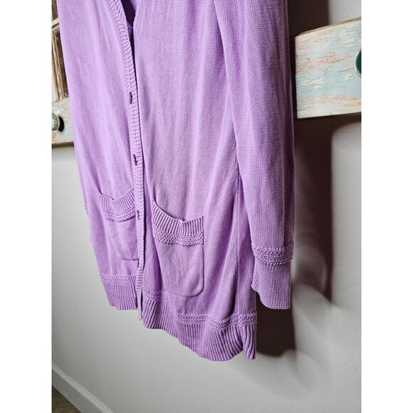 Cardigan by Isaac Mizrahi Purple Button Front Ladies size XL - Picture 5 of 11